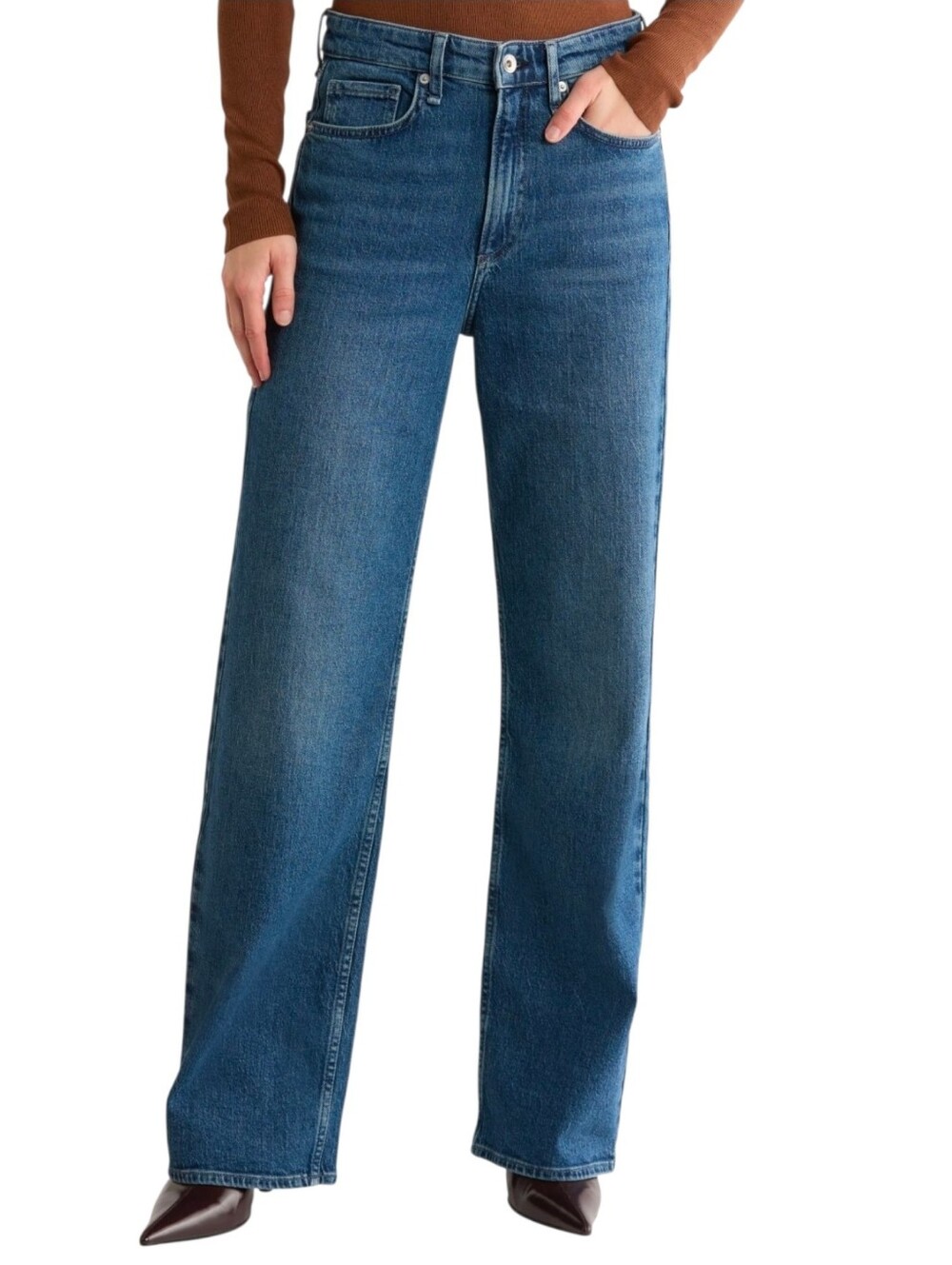 Rag & Bone Lori Mid Rise Wide Leg Jeans Women Size 27 Blue Denim